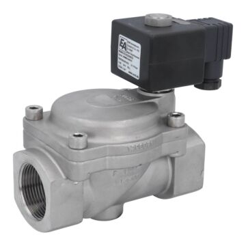 2/2-Magnetventil, G11/4", Edelstahl/NBR, 24VDC 0.1-16bar, servogesteuert