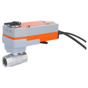 Kugelhahn-KA, 1", mit Antrieb-BE20, Laufz. 75sek. Messing/PTFE-FKM, AC: 24-240V / DC: 24-125V