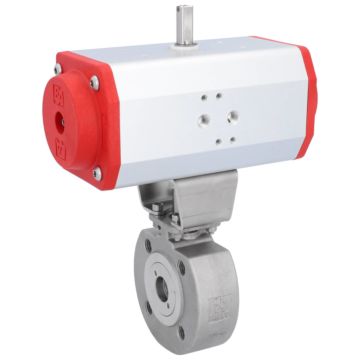 Ball valve ZK, DN15, with drive-EE, EW55, Stainless steel 1.4408 / PTFE FKM, spring return