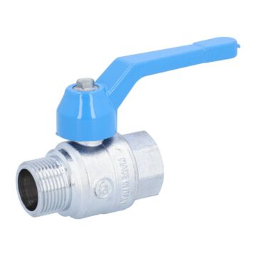 Kugelhahn 3/4", PN40, Ms/PTFE-FKM Innen-/Außengewinde, voller Durchgang