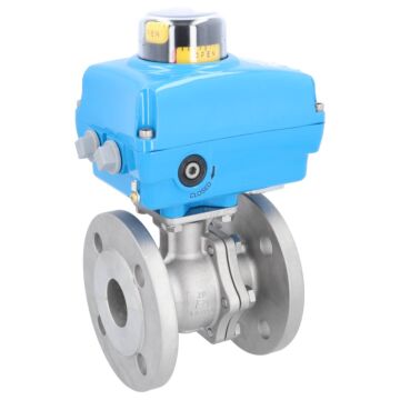Kugelhahn, PN16, Antrieb NE Edelstahl/PTFE-FKM, elektrisch betätigt