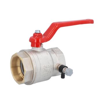 Ball valve 2 ", PN20, brass / PTFE-NBR, Female, with emptying