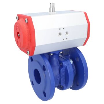 Kugelhahn-TF, DN50, mit Antrieb-EE, EE85 GGG-40/Edelstahl, PTFE/NBR, federrückstellend