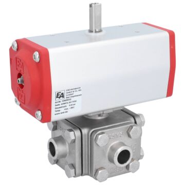 Ball valve ZD, DN15,with Drive-ED, DW55, Ed1.4408 / PTFE FKM, T-port, twice more.