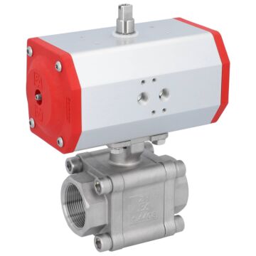 Kugelhahn ZH 11/2", mit Antrieb EE, EW85 Edelstahl/PTFE-FKM, federrückstellend