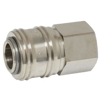 Quick release coupling, G1/4"female, brass/NBR, max.35bar, nickel-plated