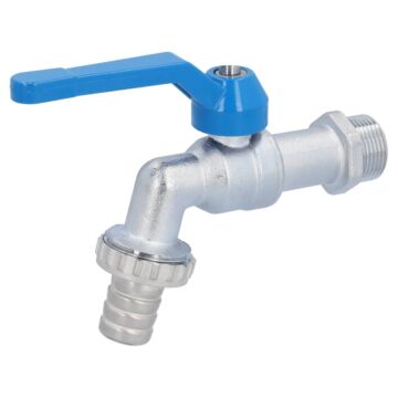 Kugelauslaufhahn 1", Ms/PTFE-FKM PN16, Außengewinde/Schlauchverschraubung