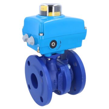 Kugelhahn-TF, DN50, mit Antrieb-NE05 GGG-40/Ms-hartverchromt, PTFE/NBR, 230V50Hz, 14sek