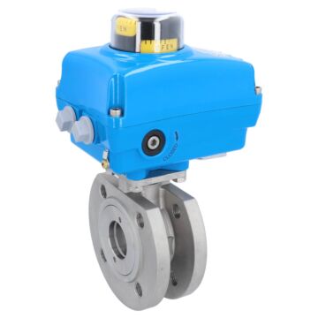 Ball valve ZK, DN40, with drive-NE05, stainless steel1.4408 / PTFE FKM, 230V 50Hz, term 