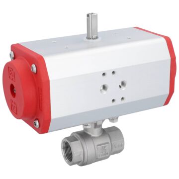 Kugelhahn ZU 3/4", mit Antrieb EE, EW63, AX Edelstahl/PTFE-FKM, federrückstellend