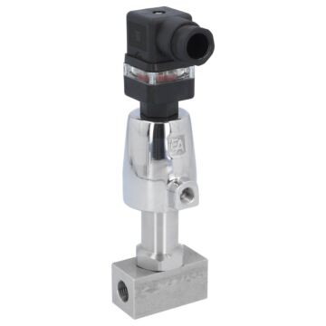 Pressure actuated valve, G1 / 4 ", SK32-stainless , Stainless steel / PTFE, acting against medium