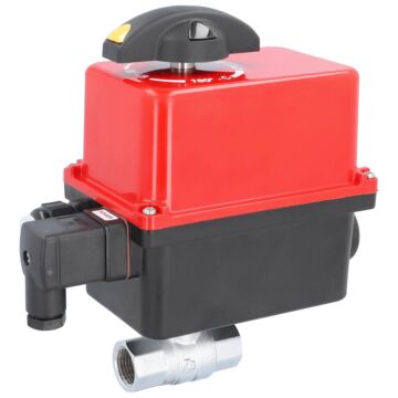 Kugelhahn-KA, 1/2", mit Antrieb-RT20-007 Ms./PTFE-FKM, 230V 50Hz, Laufzeit 9...13sek.