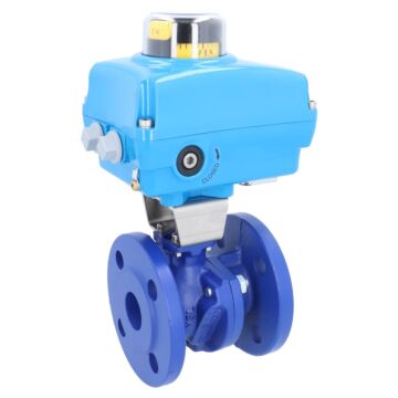 Kugelhahn-TF, DN32, mit Antrieb-NE05 GGG-40/Ms-hartverchromt, PTFE/NBR, 230V50Hz, 14sek