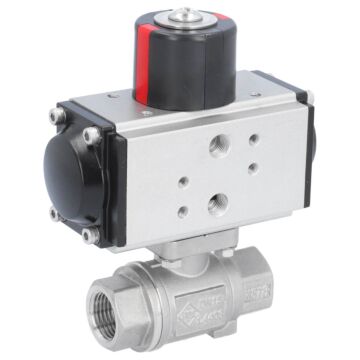 Kugelhahn BW 1/2", DVGW-W, Antrieb OD, DW32 Edelstahl/PTFE-EPDM, doppeltwirkend