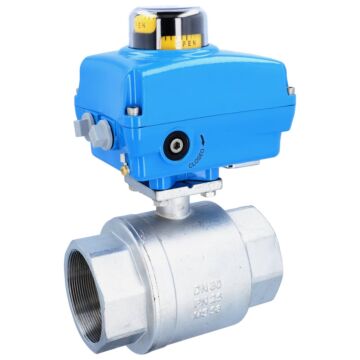 Kugelhahn-KA, 3", mit Antrieb-NE05 Ms./PTFE-FKM, 230V 50Hz, Laufzeit 14sek.