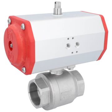 Kugelhahn MU 2", mit Antrieb EW, EW85 Edelstahl/PTFE-FKM, federrückstellend