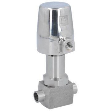 Pressure actuated valve, DN10, SK32-stainless stee, Stainless steel / PTFE, acting against medium