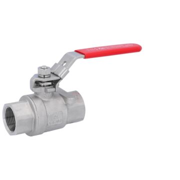 Kugelhahn 3/4", PN63, Edelstahl 1.4408/PEEK 2-teilig, Innengewinde, DIN3202-M3, max. 250°C