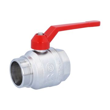 Ball valve 2 ", PN40, brass / PTFE FKM, Indoor / ext., Full bore, hand lever red