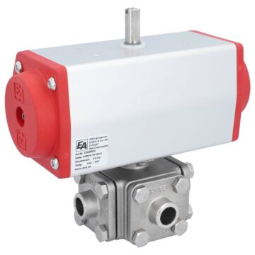 Ball valve ZD, DN15,with Drive-EE, EW63, Ed1.4408 / PTFE FKM, T-bore spring provision