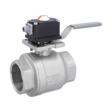 Kugelhahn-MU, 2", mit MS-Endschalter el./mech. Edelstahl/PTFE-FKM, max. 250VAC-5A, IP67