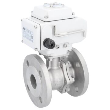 Kugelhahn, PN16, Antrieb LE Edelstahl/PTFE-FKM, elektrisch betätigt