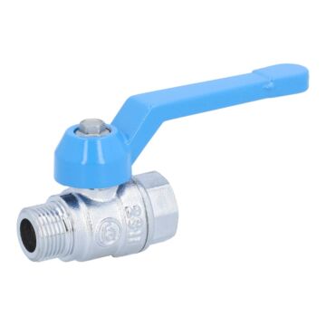 Kugelhahn 3/8", PN40, Ms/PTFE-FKM Innen-/Außengewinde, voller Durchgang