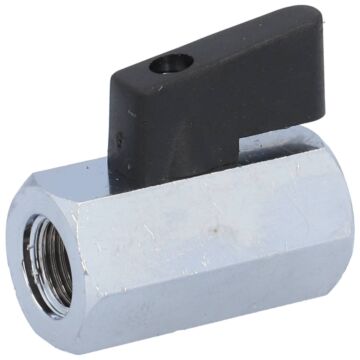 Mini-Kugelhahn, PN15, Messing/PTFE-NBR Innengewinde, Griff schwarz