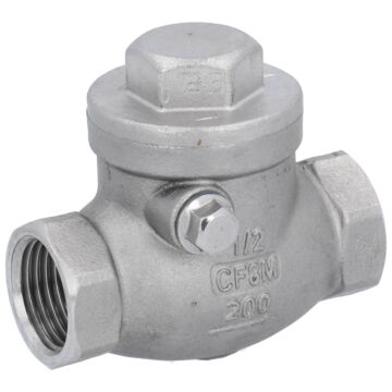 Rückschlagklappe 1/2", PN16 Edelstahl/metallisch