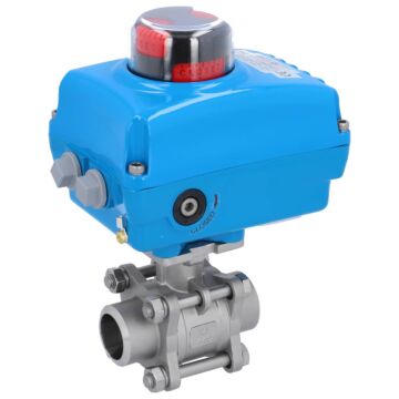 Kugelhahn, PN16, Antrieb NE, Edelstahl/PTFE-FKM Anschweißende, elektrisch betätigt