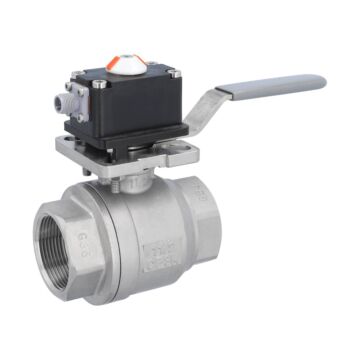 Kugelhahn-MU, 11/2", mit MS-Endschalter el./mech. Edelstahl/PTFE-FKM, max. 250VAC-5A, IP67