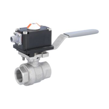 Kugelhahn-MU, 3/4", mit MS-Endschalter el./mech. Edelstahl/PTFE-FKM, max. 250VAC-5A, IP67