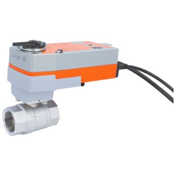 Kugelhahn-KA, 11/4", m. Antrieb-BE20, Laufz.75sek. Messing/PTFE-FKM, AC: 24-240V / DC: 24-125V