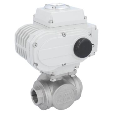 Ball valve BD, 1", actuator LE05, full bore st. st./PTFE-FKM, L-bore, 24V DC, oper. time 20sec