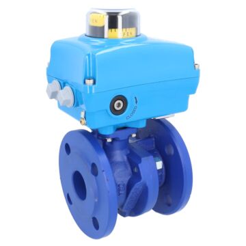 Kugelhahn-TF, DN40, mit Antrieb-NE05 GGG-40/Edelstahl, PTFE/NBR, 24V DC, Laufz. ca. 10s
