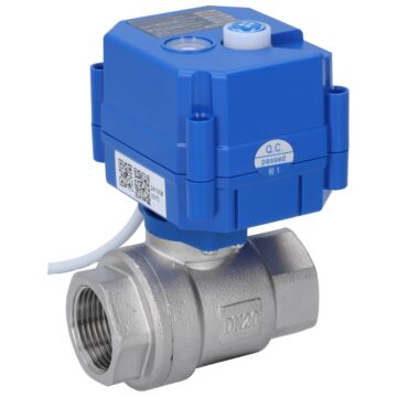 Kugelhahn-KE, 3/4", voller Durchgang, 230VAC, 8W Edelstahl 1.4301/PTFE-FKM, 2Nm, IP67