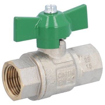 Ball valve 1/2 ", DIN-DVGW W570, PN50, brass / PTF, green for drinking water according to EN13828, but