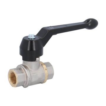 Ball valve 3/8 ", PN12, brass / PTFE, with drain, Female, full bore