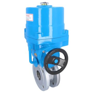 Ball valve ZK, DN65, with drive-NE09, Steel / PTFE FKM, 230V 50Hz, running time 17sek.