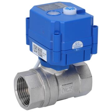 Kugelhahn-KE, 1", reduz. Durchgang, 230VAC, 8W Edelstahl 1.4301/PTFE-FKM, 2Nm, IP67