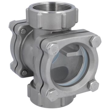 Schauglas G2", Edelstahl CF8M/PTFE, EN558-28-F1 Deckelscheibe: bruchsicheres Glas (ESG), PN16