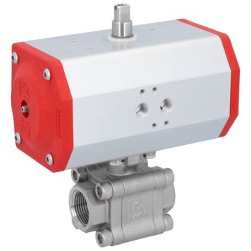 Kugelhahn ZH 1", mit Antrieb EE, EW70 Edelstahl/PTFE-FKM, federrückstellend