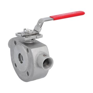 Kompakt-Kugelhahn DN25, PN16/40, Heizmantel (3/4") Edelstahl 1.4408/PTFE-FKM, ISO5211