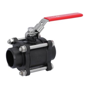 Kugelhahn, PN40 bis PN64, Stahl/PTFE 3-teilig, Anschweißende
