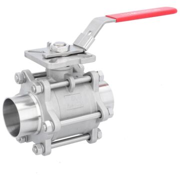 Kugelhahn DN65, PN63, 1.4408/PTFE-FKM Anschweißenden EN 10357-A, ISO 5211, DIN3202-S13