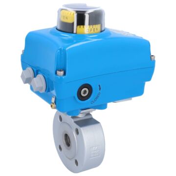 Ball valve ZK, DN20, with drive-NE05, Steel / PTFE FKM, 24V DC, running time approx 8sec