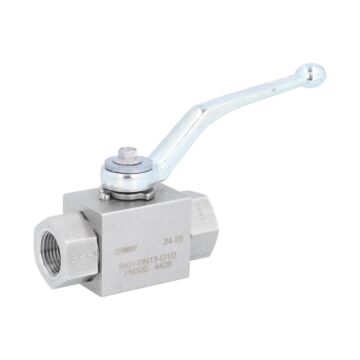 Block-Kugelhahn 1/2", PN500 Edelstahl/POM-FPM/Edelstahl