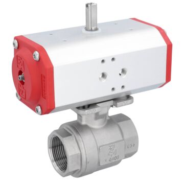 Kugelhahn ZU 11/4", mit Antrieb ED, DW55 Edelstahl/PTFE-FKM, doppeltwirkend