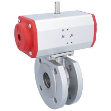 Kugelhahn-ZK, DN40, mit Antrieb-ED, DW63 Stahl/PTFE-FKM, doppeltwirkend