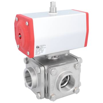Ball valve ZD, 2.11 "m. Drive-ED, DW70, stainless steel 1.4408 / PTFE FKM, L-bore, double-